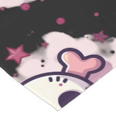 Pastel Pink Skull and Crossbones ショートテーブルランナー (コーナー)