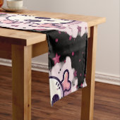 Pastel Pink Skull and Crossbones ショートテーブルランナー (インサイチュ)