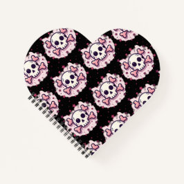 Pastel Pink Skull and Crossbones ノートブック