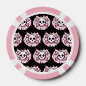 Pastel Pink Skull and Crossbones ポーカーチップ (裏面)