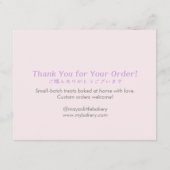 Pastel Pink Sprinkle Bread Care Instructions サンキューカード (裏面)