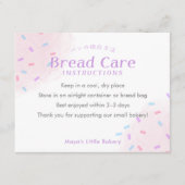 Pastel Pink Sprinkle Bread Care Instructions サンキューカード (正面)