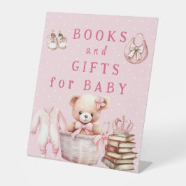 Pastel Pink Teddy - Books and Gifts for Baby   台座サイン