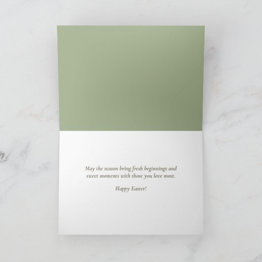 Pastel Pink Tulips & Yellow Daffodils Happy Easter カード (内部)