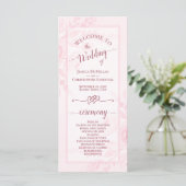 Pastel Pink Watercolor Peonies Elegant Wedding プログラム (スタンド正面)