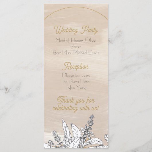 Pastel Pink Wedding プログラム (裏面)