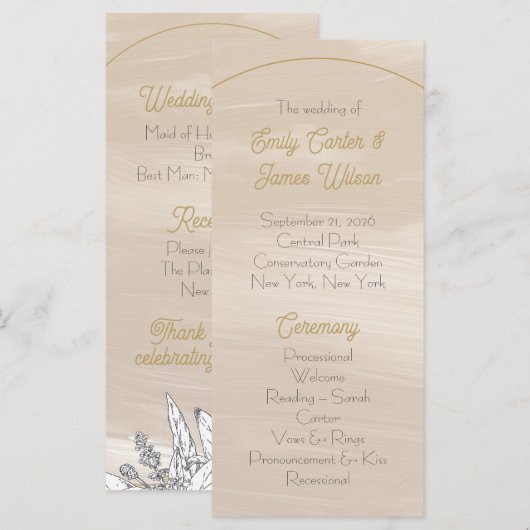 Pastel Pink Wedding プログラム (正面/裏面)