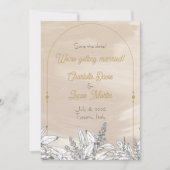 Pastel Pink Wedding Save the Date Card 招待状 (正面)