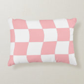 Pastel Pink White Checkerboard Pattern  アクセントクッション (正面)