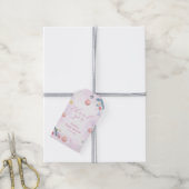 Pastel Pink Winter Snowflake Floral Baby Shower  ギフトタグ (より糸付き)