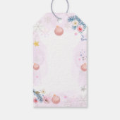 Pastel Pink Winter Snowflake Floral Baby Shower  ギフトタグ (裏面)