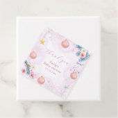 Pastel Pink Winter Snowflake Floral Baby Shower  フェイバータグ (インサイチュ)