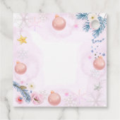 Pastel Pink Winter Snowflake Floral Baby Shower  フェイバータグ (裏面)
