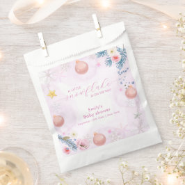 Pastel Pink Winter Snowflake Floral Baby Shower  フェイバーバッグ
