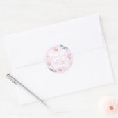 Pastel Pink Winter Snowflake Floral Baby Shower  ラウンドシール (封筒)