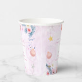 Pastel Pink Winter Snowflake Floral Baby Shower  紙コップ (右)