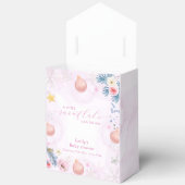 Pastel Pink Winter Snowflake Flower Baby Shower  フェイバーボックス (見開き)