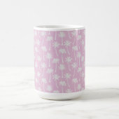 PASTEL PINK WITH WHITE SUMMER TROPICAL PALM TREES コーヒーマグカップ (中央)