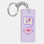 Pastel Pixel Kissy Lips - Summer Acrylic Keychain キーホルダー (正面左)