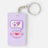 Pastel Pixel Kissy Lips - Summer Acrylic Keychain キーホルダー (裏面)