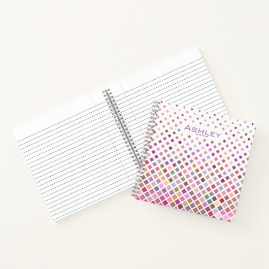 Pastel Pixels Cool Geometric Pattern Personalised ノートブック (内部)