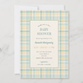 Pastel Plaid Baby Shower Invitation 招待状 (正面)