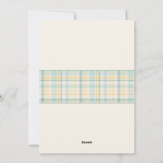 Pastel Plaid Baby Shower Invitation 招待状 (裏面)