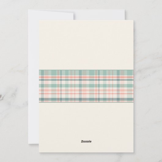 Pastel Plaid Baby Shower Invitation 招待状 (裏面)