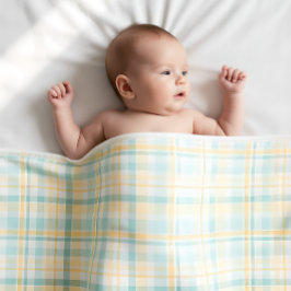 Pastel Plaid Baby's First Christmas シェルパブランケット