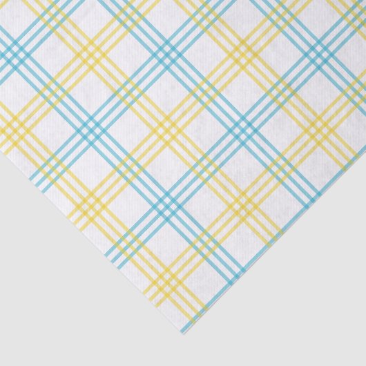 Pastel Plaid Blue Yellow DIY Decoupage Paper 薄葉紙 (詳細)
