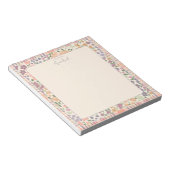Pastel Plaid Floral Notepad with Personalization ノートパッド (アングル)