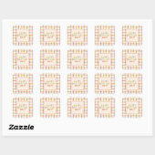 Pastel Plaid Personalized Birthday Cute party スクエアシール (シート)