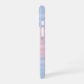 Pastel Plaid Pink and Blue Checkerboard Phone Case iPhone 16ケース (左側面)