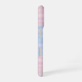 Pastel Plaid Pink and Blue Checkerboard Phone Case iPhone 16ケース (右側面)