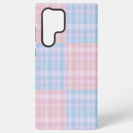 Pastel Plaid Pink and Blue Checkerboard Phone Case Samsung Galaxyケース (裏面)