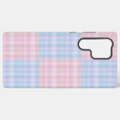 Pastel Plaid Pink and Blue Checkerboard Phone Case Samsung Galaxyケース (裏面横)