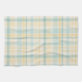 Pastel Plaid - yellow teal cream キッチンタオル (横)