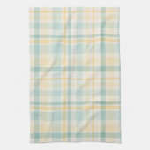 Pastel Plaid - yellow teal cream キッチンタオル (縦)