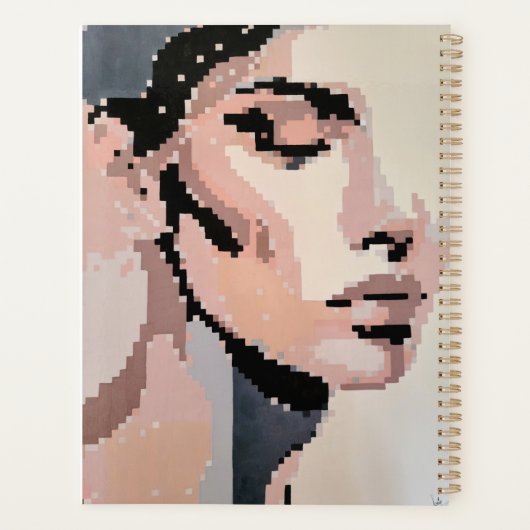 Pastel planner with soft pixel portrait プランナー手帳 (裏面)