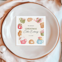 Pastel Playful Christmas Cookie Exchange Party スタンダードカクテルナプキン
