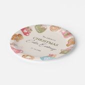 Pastel Playful Christmas Cookie Exchange Party ペーパープレート (アングル)