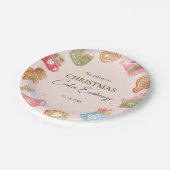 Pastel Playful Christmas Cookie Exchange Party ペーパープレート (アングル)
