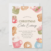 Pastel Playful Christmas Cookie Exchange Party  招待状 (正面)