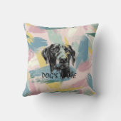 Pastel Pointer Portrait – Modern Abstract Art クッション (裏面)