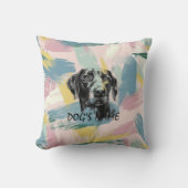 Pastel Pointer Portrait – Modern Abstract Art クッション (正面)