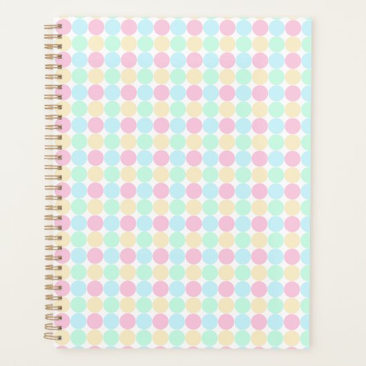 Pastel Polka Dot Hardcover Spiral Planner プランナー手帳 (正面)