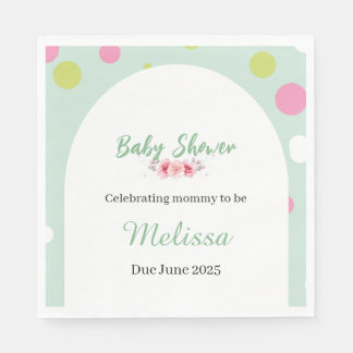 Pastel polka dots baby shower スタンダードランチョンナプキン