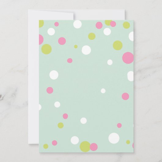 Pastel polka dots baby shower 招待状 (裏面)