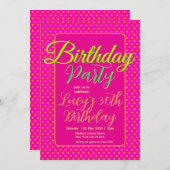 Pastel Polka Dots Birthday Party 招待状 (正面/裏面)