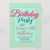 Pastel Polka Dots Birthday Party 招待状 (正面)